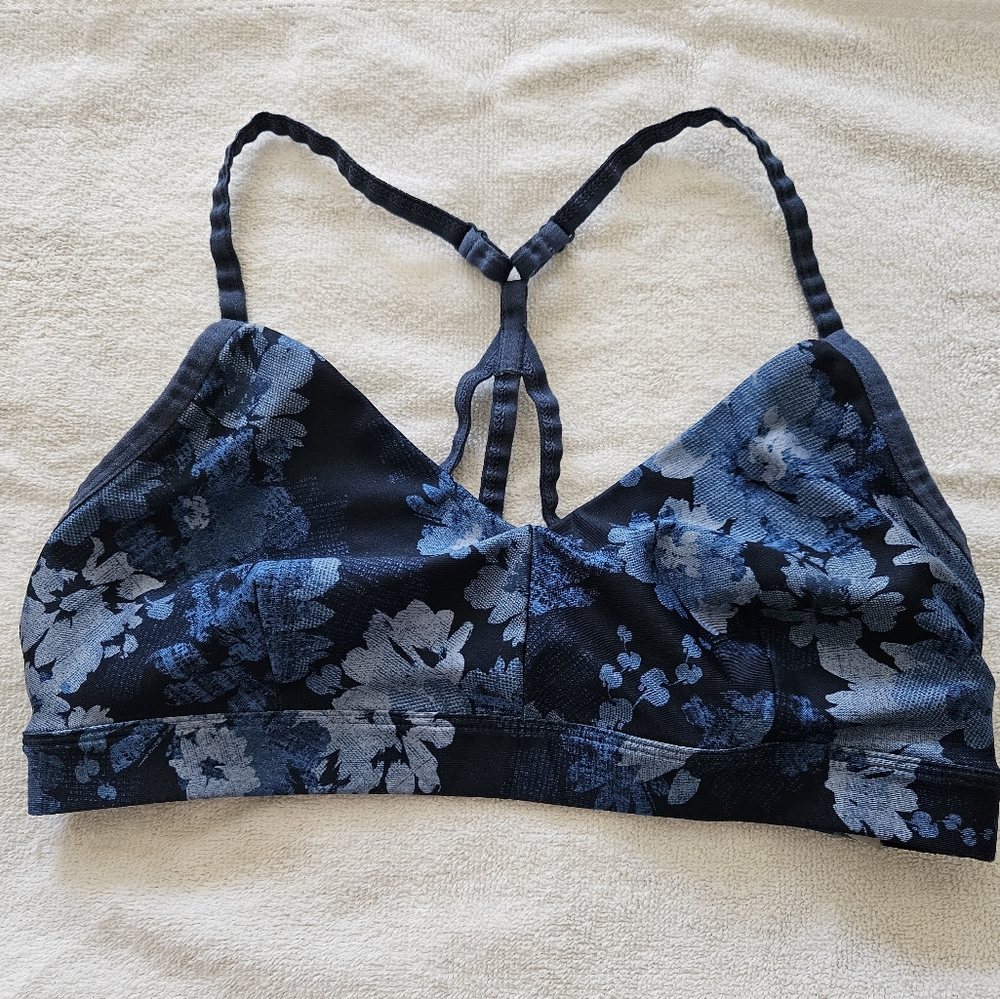 JoyLab Women's Blue Floral Sports Bra Size Large